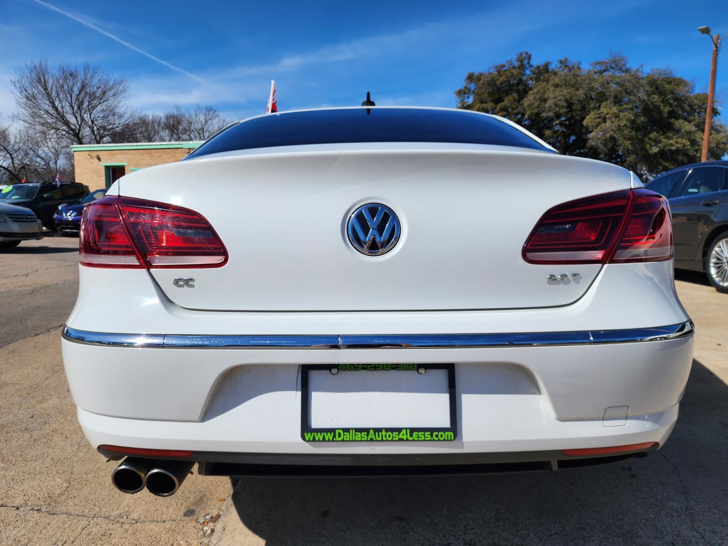 2013 WHITE Volkswagen CC Sport w/Lighting Package (WVWBN7AN9DE) with an 2.0L L4 DOHC 16V TURBO engine, 6-Speed Automatic transmission, located at 2660 S.Garland Avenue, Garland, TX, 75041, (469) 298-3118, 32.885551, -96.655602 - Photo#4